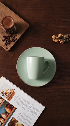 famiware Venus Coffee Mugs Set of 4, 13 oz Ceramic Stoneware Mug Cup Set - color: Light Green, size: 4pcs