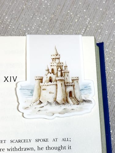 Creates Magnetic Bookmark for Reading Journals Planners Scrapbooking Office Supplies Cute and Funny Bookmark for Bookworms Matte Laminate Double Sided Handmade (Sandcastle) - color: Sandcastle
