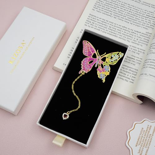 Butterfly Bookmarks for Women,Metal Bookmark,Unique Gifts Book Markers for Women Book Lovers,Teacher Appreciation Gifts,Valentine Mother's Day Christmas New Year Birthday Gift (02-Pink) - color: 02-pink