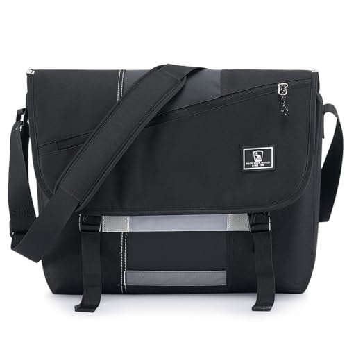 OIWAS 14 Inch Messenger Bag for Men, Laptop Crossbody Bags Women, Black - color: Black, size: 14 Inch