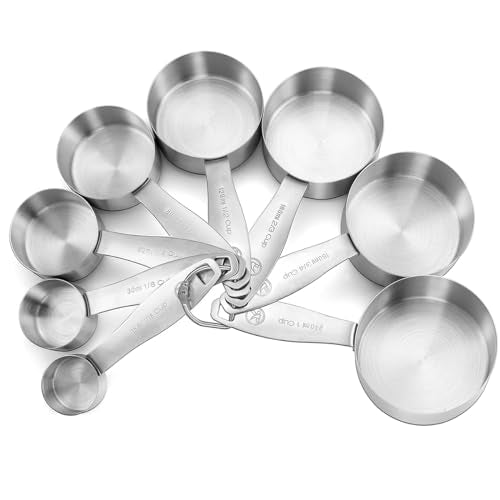 Stainless Steel Measuring Cups, 8 Piece Heavy Duty 18/8 Steel Measuring Cups Set - size: 8 Pieces: 8 Cups