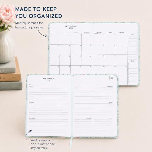 Laura Ashley Academic Planner Hardcover Agenda Jul 2026-Dec 2027, 6"x8" - color: Green