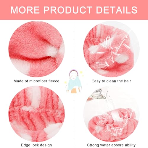 CIEHER 12 PCS Makeup Headband for Women Wrist Washband Scrunchies Cuffs for Washing Face, Soft Bow Hair Band Matching Wristbands, Cow, Leopard, Streaks, Polka dots - color: Cow, Leopard, Streaks, Polka dots