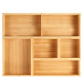 Fabsome Bathroom Drawer Organizer, Bamboo Box Bin for Junk Vanity Desk Makeup Drawer, Small Wooden Container Tea Storage Organization Tray for Kitchen Office, Set of 5 - size: 2''H 5 Boxes