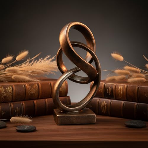 10" Modern Abstract Ribbon Decorative Sculpture, Knot Sculptures,Home Decor,Coffee Table Statues,Dining Living Room Desk Decor（Bronze Colored） - color: 10" Bronze Colored