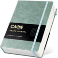 CAGIE Graph Notebook 320 Pages 100 GSM Paper Graphing Grid Journal B5 Hardcover Leather Quad Ruled Notebooks for Engineering, Math, Work, Green - color: Green, style: Graph B5