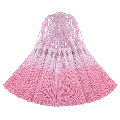 50Pcs 5 Inch Bulk Bookmark Tassel Kit for Graduation, Keychain(JB Pink) - color: Pink