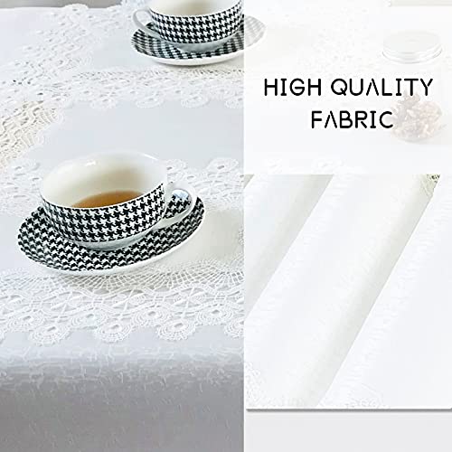 Lace Placemats Set of 6 Washable Off White 12x18inch - color: Dandelion, size: 6pcs