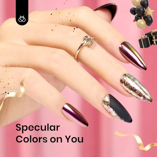 Beetles Chrome Nail Powder Set 8 Colors Mirror Effect Metallic - color: Multicolor-8