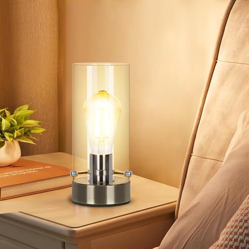Bedside Nightstand Lamp for Bedroom Living Room, Modern Desk Lamp - color: Bronze-Clear