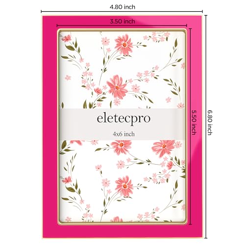 eletecpro 4x6 Enamel Picture Frame with Real Glass Cover, Rose Pink, 2-Pack - color: Rose Red, size: 4x6