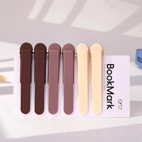12pcs Automatic Bookmark, Silicone Book Marks for Reading Women, Men, Kids, Book Lovers, Cute Unique Book Markers for Reading, Reading Accessories Gifts for Book Lovers - color: 12pcs Coffee Set/Blue Set/Green Set