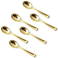 120PCS Gold Plastic Mini Spoons Disposable 4 inch Tasting Spoon - color: Gold