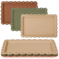 6 Pcs Brown and Sage Green Serving Trays Plastic Food Platters - color: Brown and Sage Green