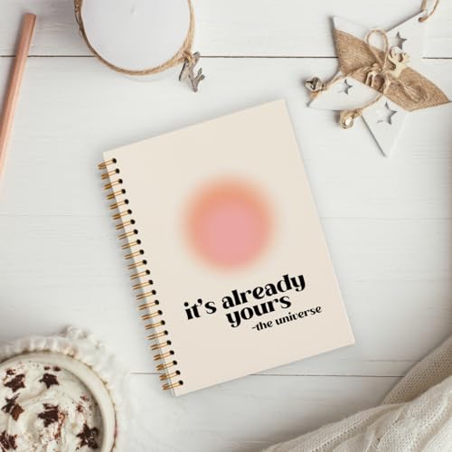 hold fizz Preppy Pink Aura Notebook Journal for Women 5.5x8.3 inch - color: it is already yours the universe