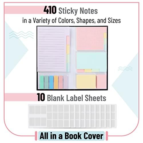 Mr. Pen- Sticky Notes Set, 410 Pack, Ruled - color: Muted Pastel, size: 1 Set