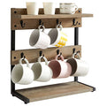 IBUYKE Countertop Mug Tree,Coffee Mug Cup Holder,Greige TBJ002Y - color: Greige, size: with shelf(8 Mugs)