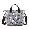 Crossbody Shoulder Bag for Women - Water Resistant Casual Handbag Purse with Multiple Pockets, Adjustable Strap - color: Gray Dog