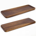 2PCS Small Wood Serving Tray (11.42 x 4.13 Inch), Mini Platter