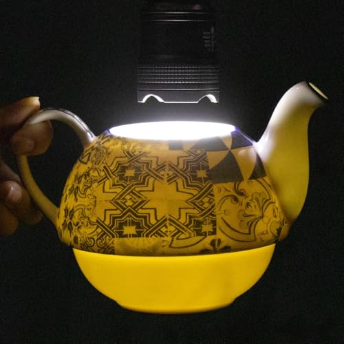 KAMMAK Tea for One Set, Ceramic Teapot, Bone China Tea Set, Cup and Saucer - color: Black and White-XY17