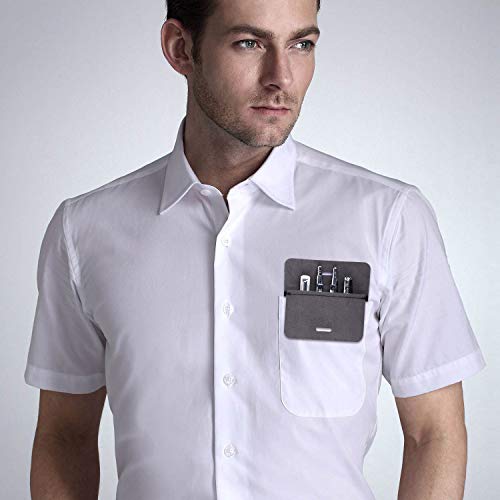 Wisdompro Pocket Protector, 3 Pack PU Leather Heavy Duty Pen Holder Pouch - color: Black