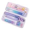 MOZXIRZ 9 Pcs Cute Purple Stationery Set for Girls Boys Kids Women Back to School Supplies Office Supplies Cartoon Cat Paw Stationery Set Aesthetic Kawaii Stationery Gift (Purple) - color: Purple