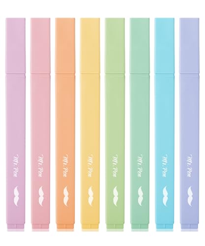 Mr. Pen- Aesthetic Highlighters No Bleed, 8 Pack, Assorted Colors | Chisel Tip, Cute Highlighters Assorted Colors for Journaling, Highlighting, Underlining, Fast Dry, Back to School Supplies - color: Dreamy Colors, size: 8 Pack
