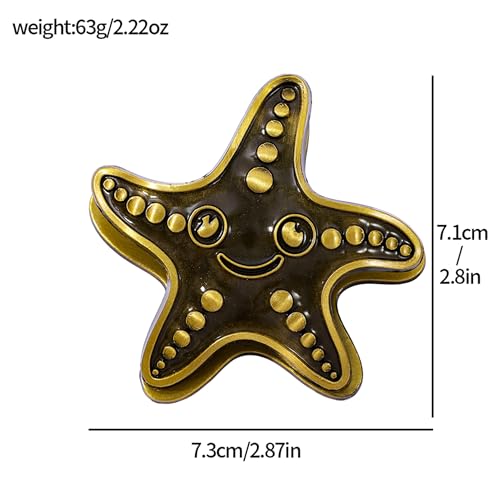 Vintage Ocean Bookmark Clip, 4 Color Starfish Shell Octopus for Book Lovers - color: Starfish Style a