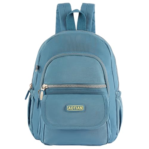 AOTIAN Mini Backpack for Women, Lightweight Sturdy Nylon Small Daypack - color: Mini Light Blue