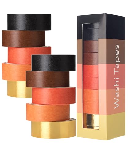 Mr. Pen- Washi Tape Set, 10 Rolls, 5 Yards/Roll, Washi Tape for Scrapbook - color: Fiery Horizon