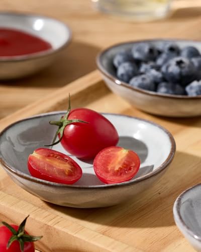 famiware Ceramic Soy Sauce Dish, 2.1oz Dipping Bowl Set of 6, Gray - color: Gray, size: 6pcs