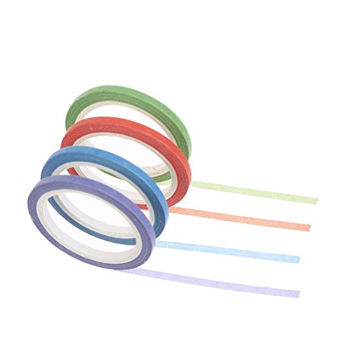 20 Rolls Rainbow Washi Tape Slim,Foil Gold Skinny Decorative Masking Washi Tapes,3MM Wide DIY Masking Tape