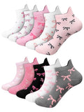 Shihanee 10 Pairs Coquette Bow Socks for Women, Pink Cotton Crew