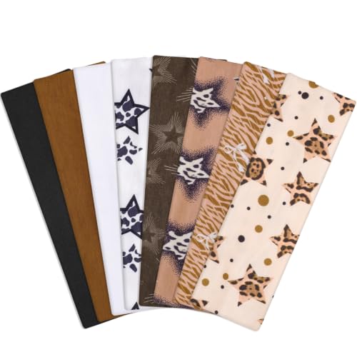 obeoby 8 Pack Leopard Headbands for Y2k Outfits,Trendy Hairbands - color: Leopard-print stars