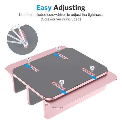OMOTON Dual Vertical Desk Laptop Stand Holder, Fits MacBook Air, Rose Gold - color: RoseGold