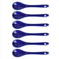 Dark Blue 6 pcs Porcelain Egg Spoons Ceramic Spoons 4.7 inch Coffee Dessert Yogurt Tea Milky Tea - style: Dark Blue