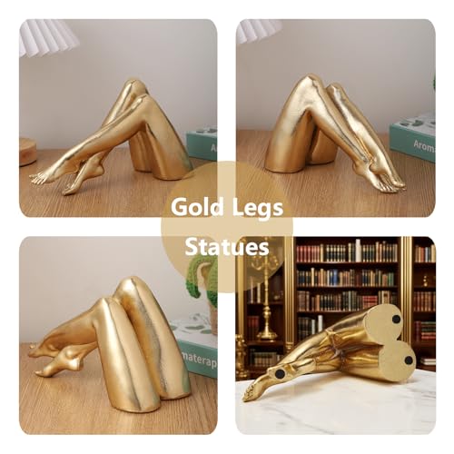 Golden Legs Sculpture Resin Statues Home Decor (Bowed Leg) - color: Bowed Leg