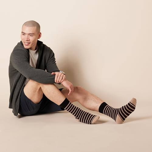 Amazon Essentials Men's Patterned Cotton Dress Crew Socks, 5 Pairs - color: Multicolor, size: 8-12