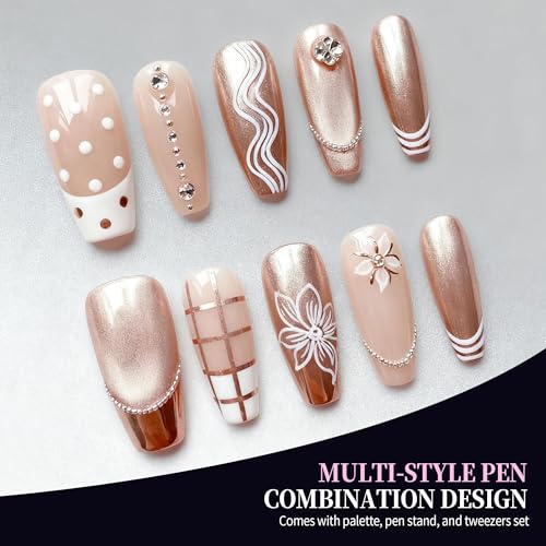 Artdone 34pcs Nail Art Brushes, Nail Art Tool Set, Dotting Tools - color: 34Pcs Set