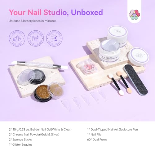 SAVILAND Non-Stick Solid Builder Nail Gel, Clear & White Sculpting Gel - color: Clear&White