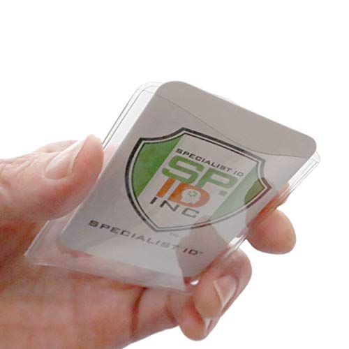 5 Pack - Premium Medicare Card Protector Sleeves - Durable 2 ⅜ X 3 ⅜ Business Card Holders - Clear Vinyl Plastic Covers for Insurance & Social Security Metro & License or Credit Cards by Specialist ID