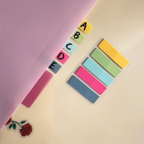 ELII 500 PCS Sticky Tabs 2 Inch Index Tabs, Colored Page Markers - color: Classic, size: 500