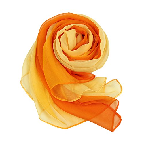 PANTONIGHT Long Chiffon Sheer Scarf Gradient Shaded Colors Lightweight Scarf For Womens - color: Color 083
