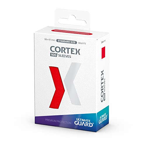 Ultimate Guard Cortex Outer Card Sleeves, 100 Standard Size TCG Sleeves, 66 x 91mm, Red Back, Glossy Finish, No PVC & Acid-Free, High Clarity - color: Red, size: Standard Glossy