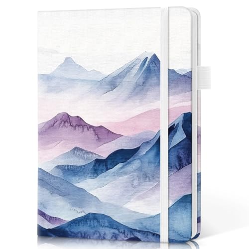 Taja Pretty Lined Journal for Women, Aesthetic Hardcover Leather Journal - color: D-Distant Peak, style: A-Lined