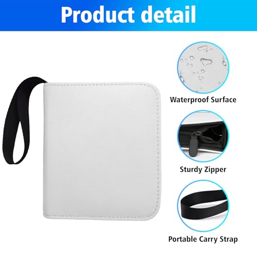 Mini Trading Card Binder for 80+ Cards - Lightweight Portable Top Loading Album with Secure Pockets for TCG, MTG, Baseball, Football, Sports & Game Cards (White) - color: White