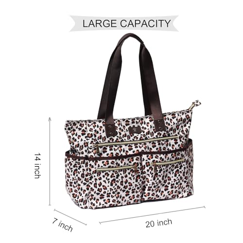 Weekender Bag Carry On Bag Overnight Tote Travel Duffle with 13 Pockets for Travel,Work，Gym,Beach,Teacher,Nurse - color: Brown