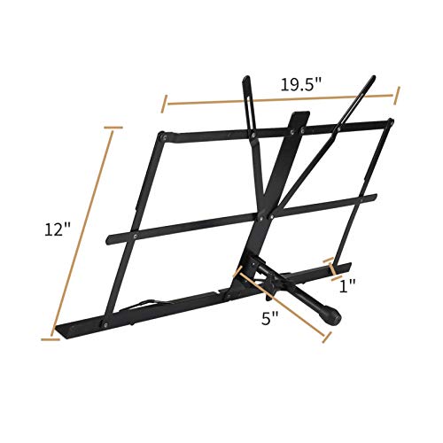 Eastar ESMF-3 Tabletop Music Stand for Sheet Music (Black)