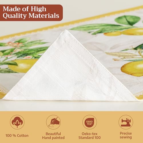 Maison d' Hermine Placemats Set of 4 Reusable 100% Cotton (13"x19") - color: 002 - Limoncello, size: 13" X 19" (Pack of 4)