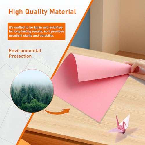 Guakicae 40 Sheets Candy Pink Cardstock 8.5 x 11 Scrapbooking Paper 75lb - color: Pink, size: 40 Sheets